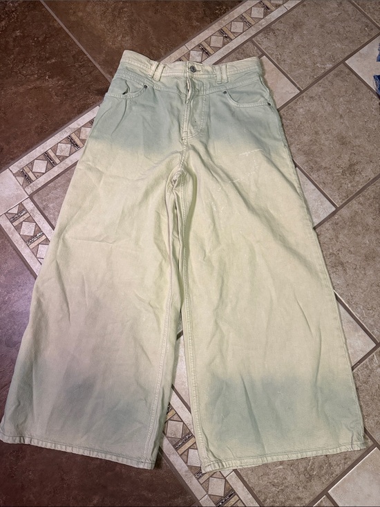 We The Free Denim - Free People wife Leg Dip-Dye Jeans in Mint Green